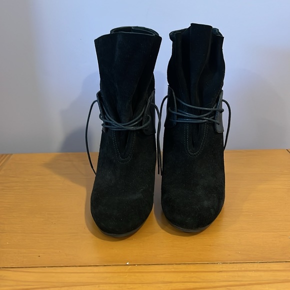 VERO CUOIO V&R ITALIAN BRAND BOOTIES in BLACK SUEDE and Leather Size 40 - Picture 2 of 4